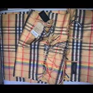 NWT Burberry rainbow check scarf